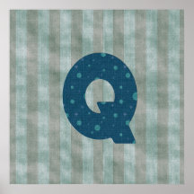 Personalisierter Monogramm-Kunst-Buchstabe Q Plakat