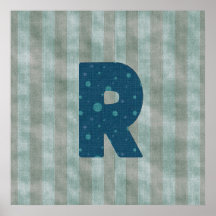 Personalisierter Monogramm-Kunst-Buchstabe R Posterdruck