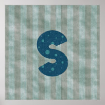 Personalisierter Monogramm-Kunst-Buchstabe S Plakatdrucke