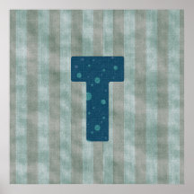 Personalisierter Monogramm-Kunst-Buchstabe T Poster