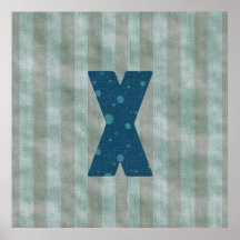 Personalisierter Monogramm-Kunst-Buchstabe X Posterdrucke
