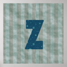 Personalisierter Monogramm-Kunst-Buchstabe Z Plakatdrucke