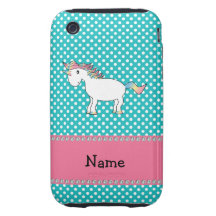 Personalisierter niedlicher Namensunicorn iPhone 3 Tough Etuis