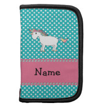 Personalisierter niedlicher Namensunicorn Folio Planer
