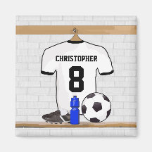 Personalisierter weißer und schwarzer Fußballfußba Magnete