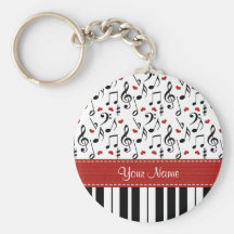 Personalisiertes Musik-Anmerkungs-Klavier Keychain Schlüsselanhänger