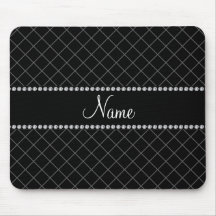 Personalisiertes schwarzes Namensgitterfeld Mauspads