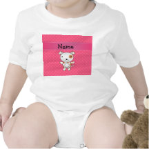 Personalized name dog pink polka dots bodysuits