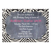 Personalized Zebra Sweet 16 Birthday Invitations einladungen