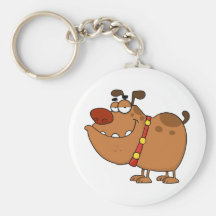 Personnage de dessin animé paresseux de chien porte-clé