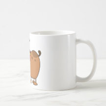 Personnage de dessin animé paresseux de chien tasse à café