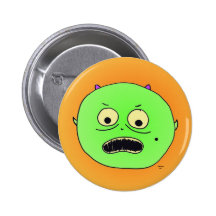 Petit bouton vert de monstre pin's avec agrafe