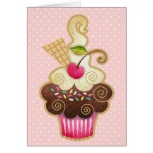 Petit gâteau délicieux carte de vœux