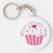 Petit gâteau rose porte-clefs