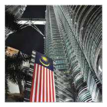 Petronas-Türme nachts Fotografischer Druck