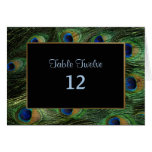 Pfau-Feder-Hochzeit - Tabellen-Sitzplatz-Zahl Karten