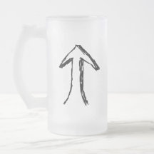 Pfeil, der oben zeigt. Schwarzweiss. Teehaferl