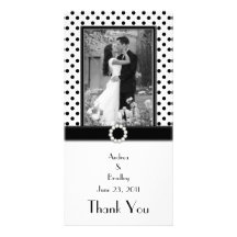 Photo blanche noire Photocard de mariage de point  Photocartes Personnalisées