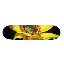Photo jaune de fleur macro skateboards personnalisables