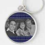 Photoframe bleu de motif de flocon de neige porte-clefs