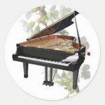 Piano - autocollant romantique de musique