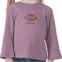 Pièce en t des poissons de la fille t-shirts