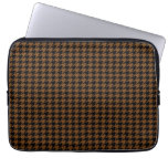 Pied-de-poule noir sur Brown housses pour ordinateur portable