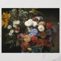 Pierre-Auguste Renoirs Blumen in einem Vase (1869) Flyerdruck
