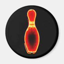 Pin de bowling au néon vintage aimants pour réfrigérateur