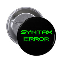 Pin d'ERREUR de SYNTAXE Badge Avec Épingle