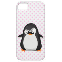 Pingouin blanc noir mignon et moustache drôle coques iPhone 5 Case-Mate