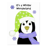 Pingouin de bande dessinée de Noël Cartes Postales