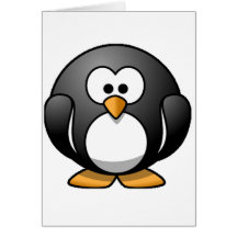 Pingouin potelé cartes de vœux