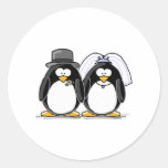Pingouins de jeunes mariés adhésifs