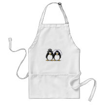 Pingouins de jeunes mariés tablier