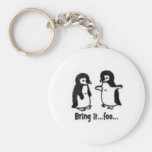 Pingouins drôles porte-clé
