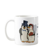 Pinguin-Hochzeits-Becher - fertigen Sie Textbereic