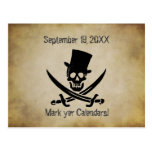 Pirat, der Save the Date Postkarte Wedding ist