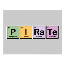Pirat gemacht von den Elementen Postkarten