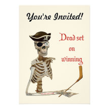 Pirate mort d'hockey d'ensemble invitations