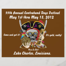 Piraten-Tage Lake Charles, Louisiana. 30 Farben Flyer Druck