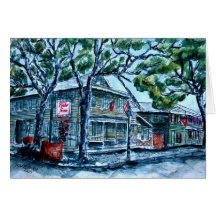 Piratenhaussavannegeorgia-Aquarellmalerei Grußkarten