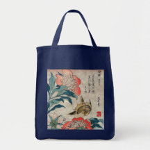 Pivoine et canari, Hokusai Sac En Toile