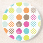 PixDezines Retro Hintergrundfarbe Polkas Dots/DIY! bierdeckel