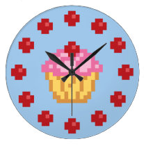 Pixel-kleiner Kuchen wanduhren