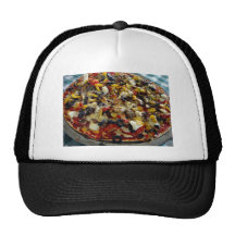 Pizza, mit Feta, Oliven, spanischer Pfeffer Baseball Mützen