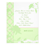 Plaid et perles roses et verts faire-parts