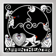 Plakat-Druck: Jugendstil Plakat Affentheater