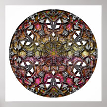 Plakat/Druck:  Metallisches KristallKaleidoskop