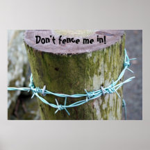 Plakat mit Stachel- Draht - Fencepost Entwurf